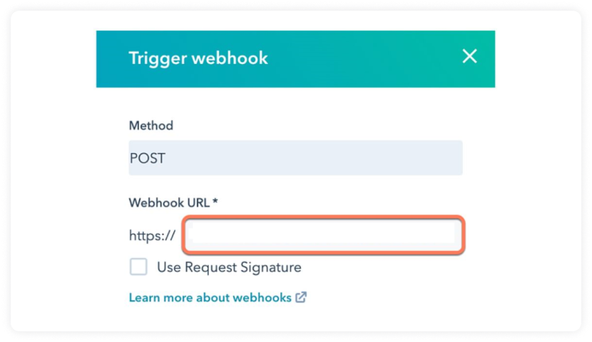 Paste webhook URL