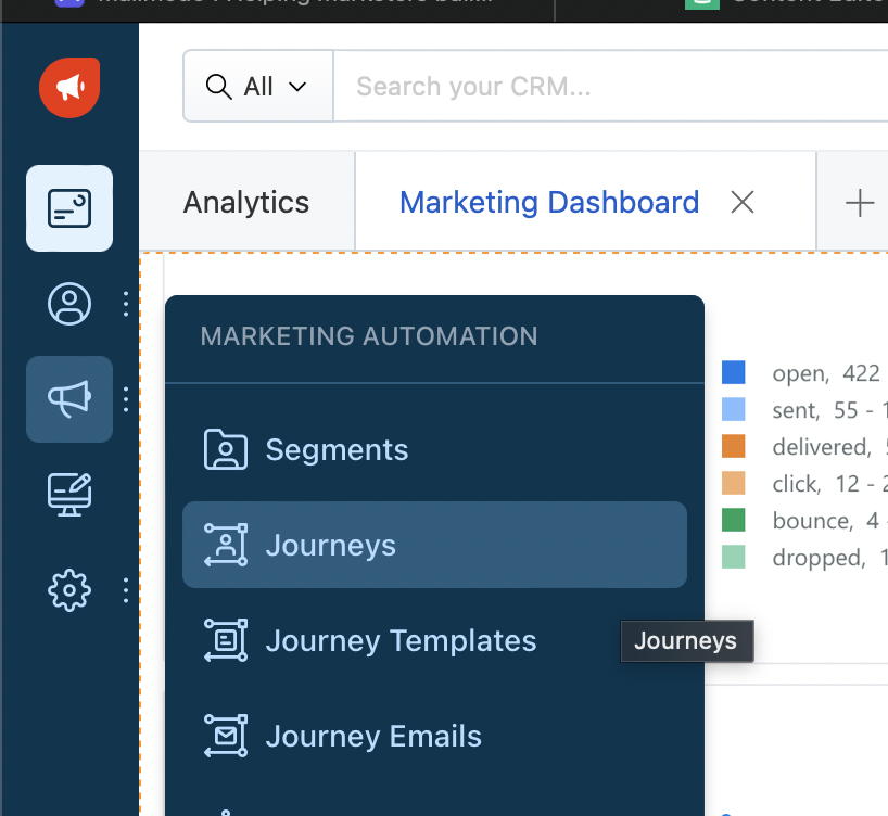 Click on Marketing automation > Journeys.