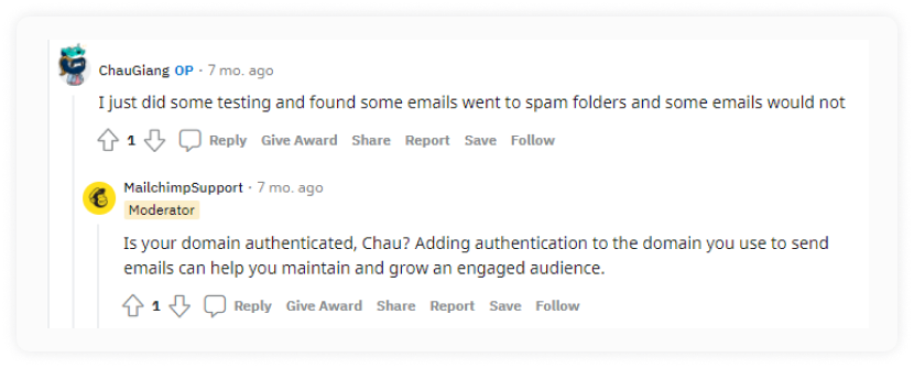 mailchimp support confirming the importance of authentication.png