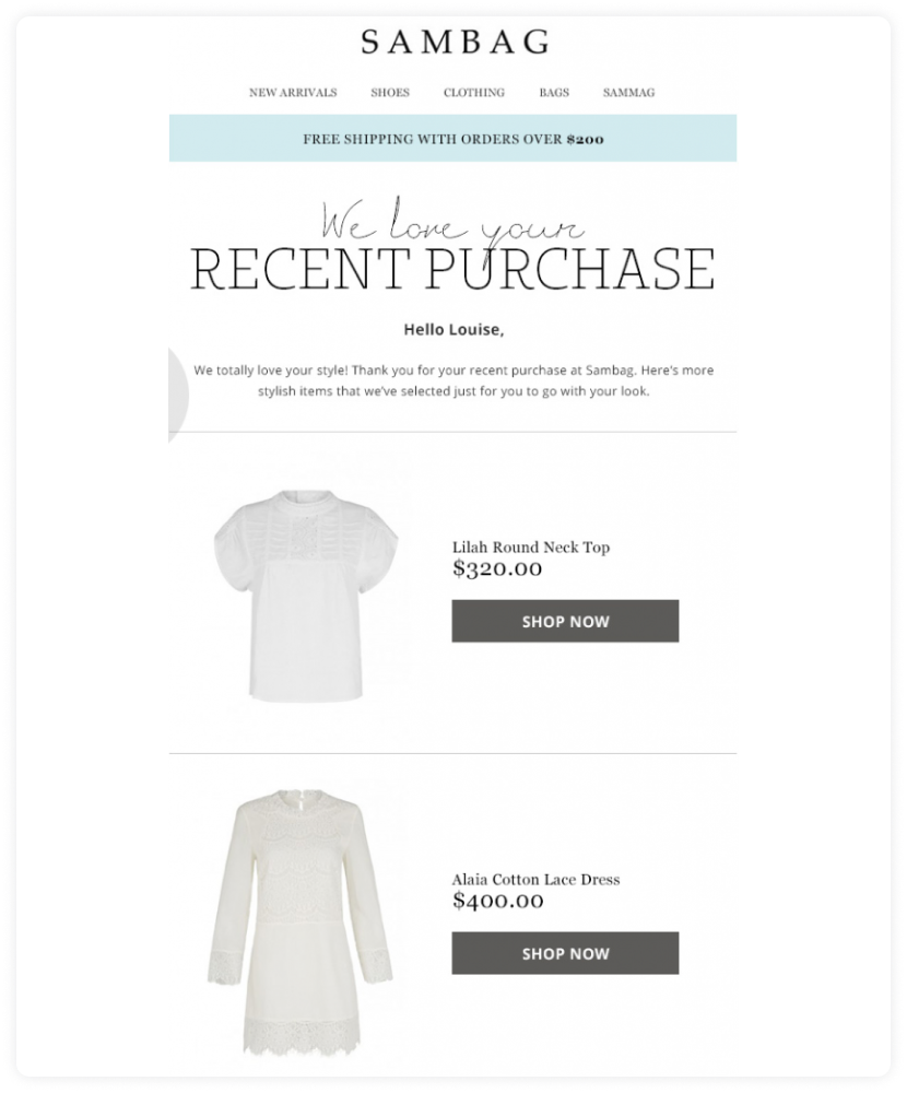 Cross-selling email nudge 1