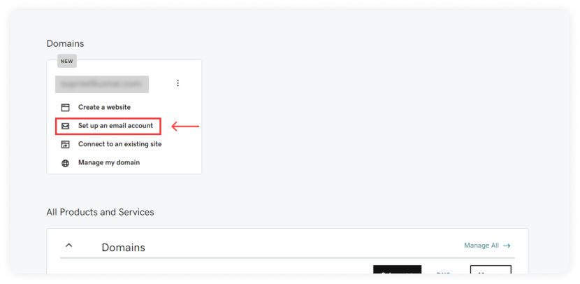 Click on Set up an email account.