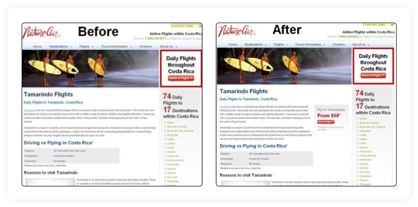 Make your call to action button prominent