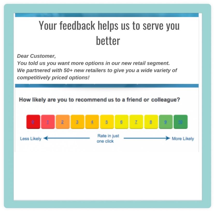 Highlight the importance and value through nps survey