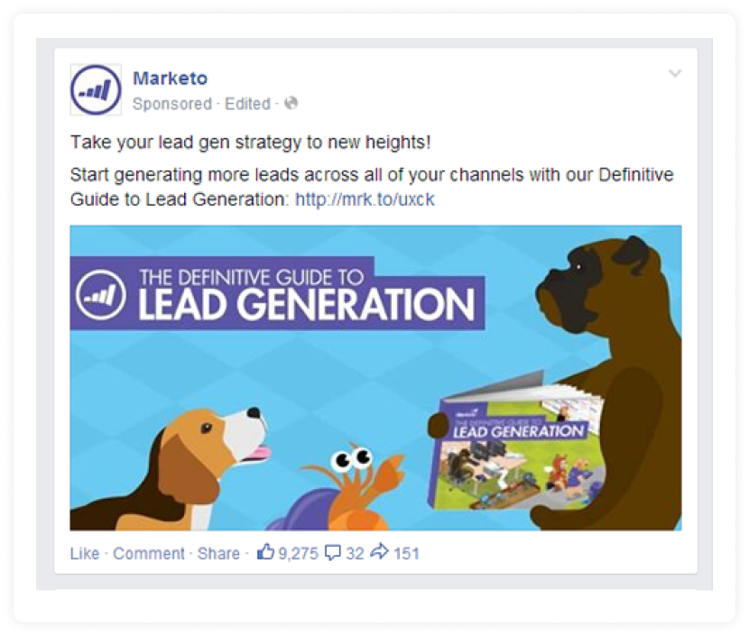 Screenshot of boosted post on Facebook