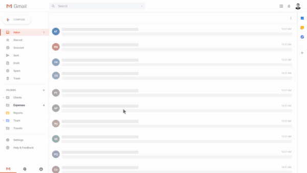AMP email feedback form in action 