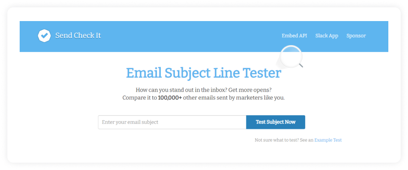 1. Send Check It Homepage