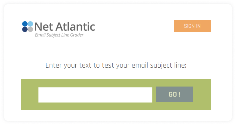3. Email Subject Line Grader Homepage