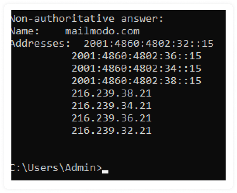 You’ll see the DNS records of that domain