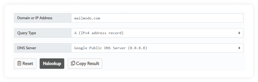 Enter your domain name