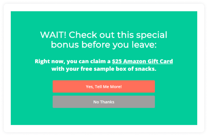 Exit intent survey example