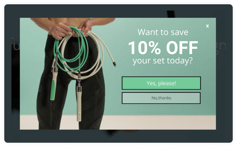 Crossrope's exit intent survey screenshot