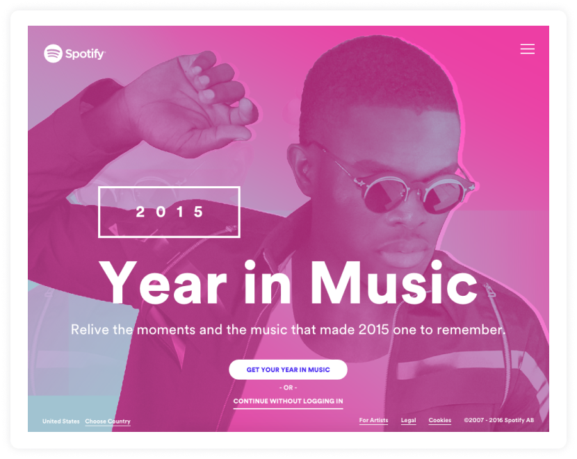 Spotify's Year in Music microsite 