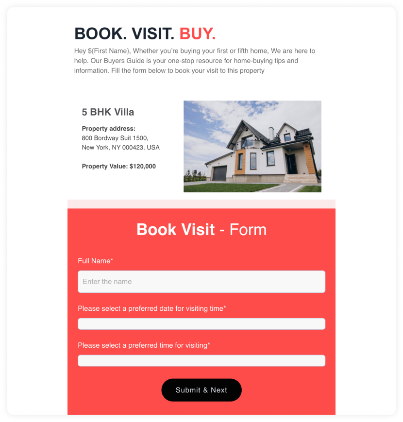 Real estate email design