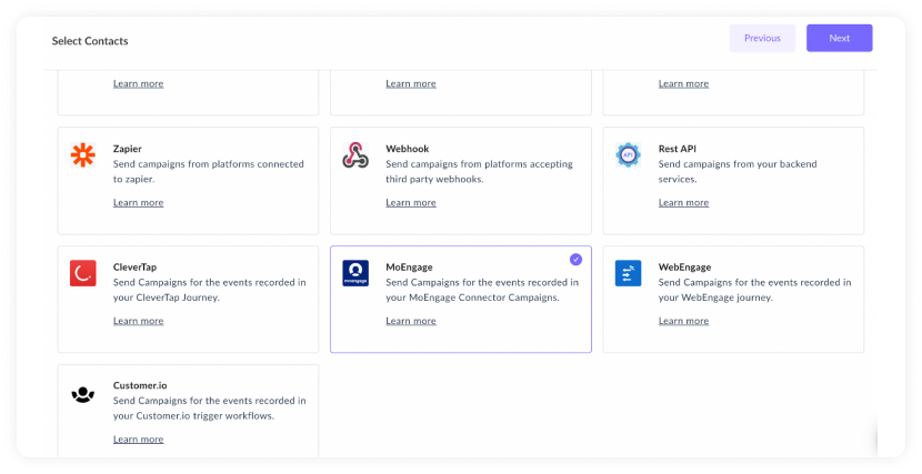 Mailmodo's API integration dashboard