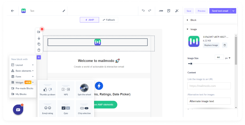 Mailmodo template builder