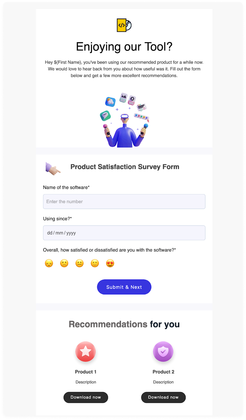 Interactive multi-step survey