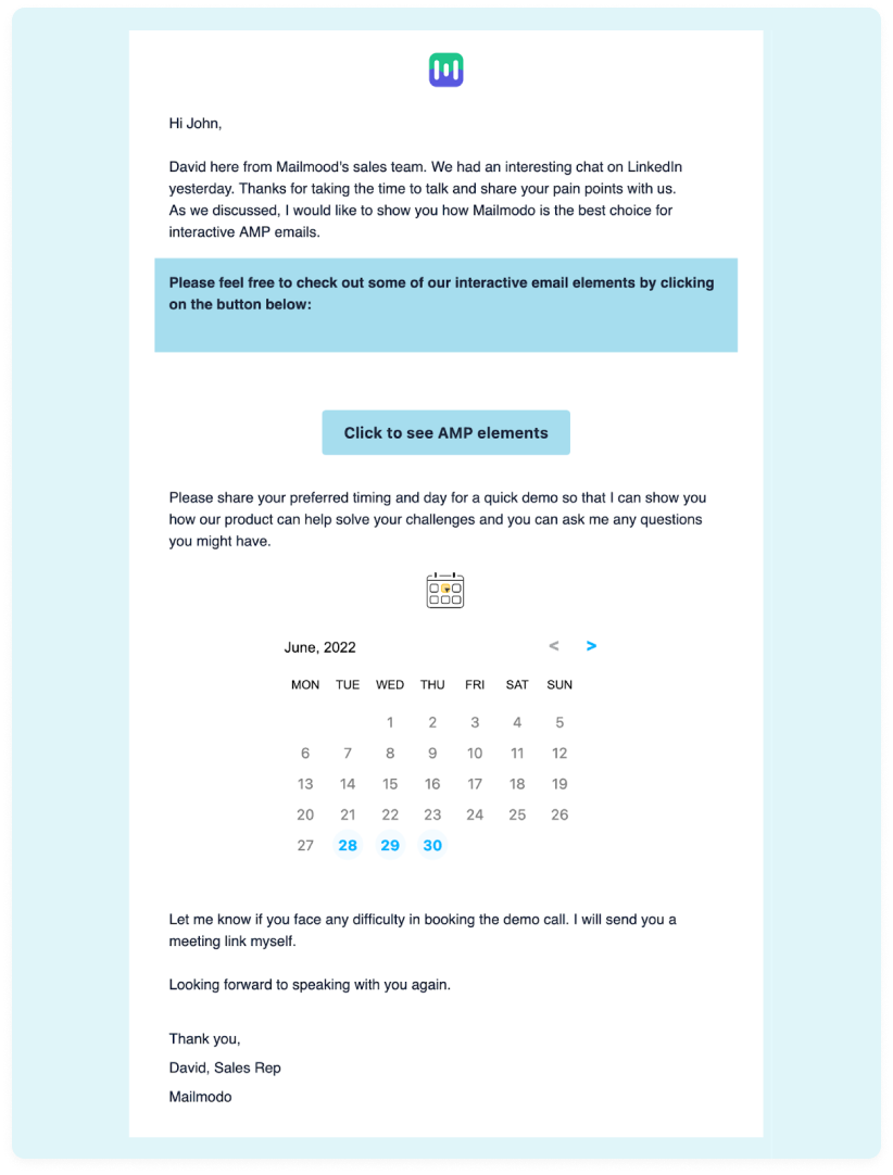 Demo booking form
