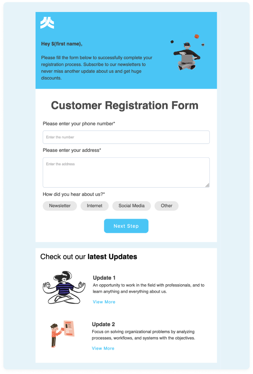 customer registration form