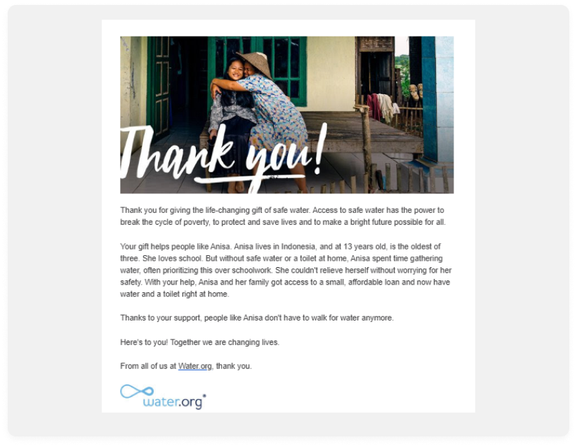 Thank you email to show appreciation