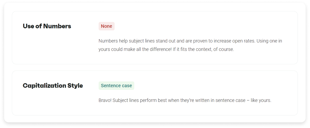 Omnisend tests the readability of your email subject line