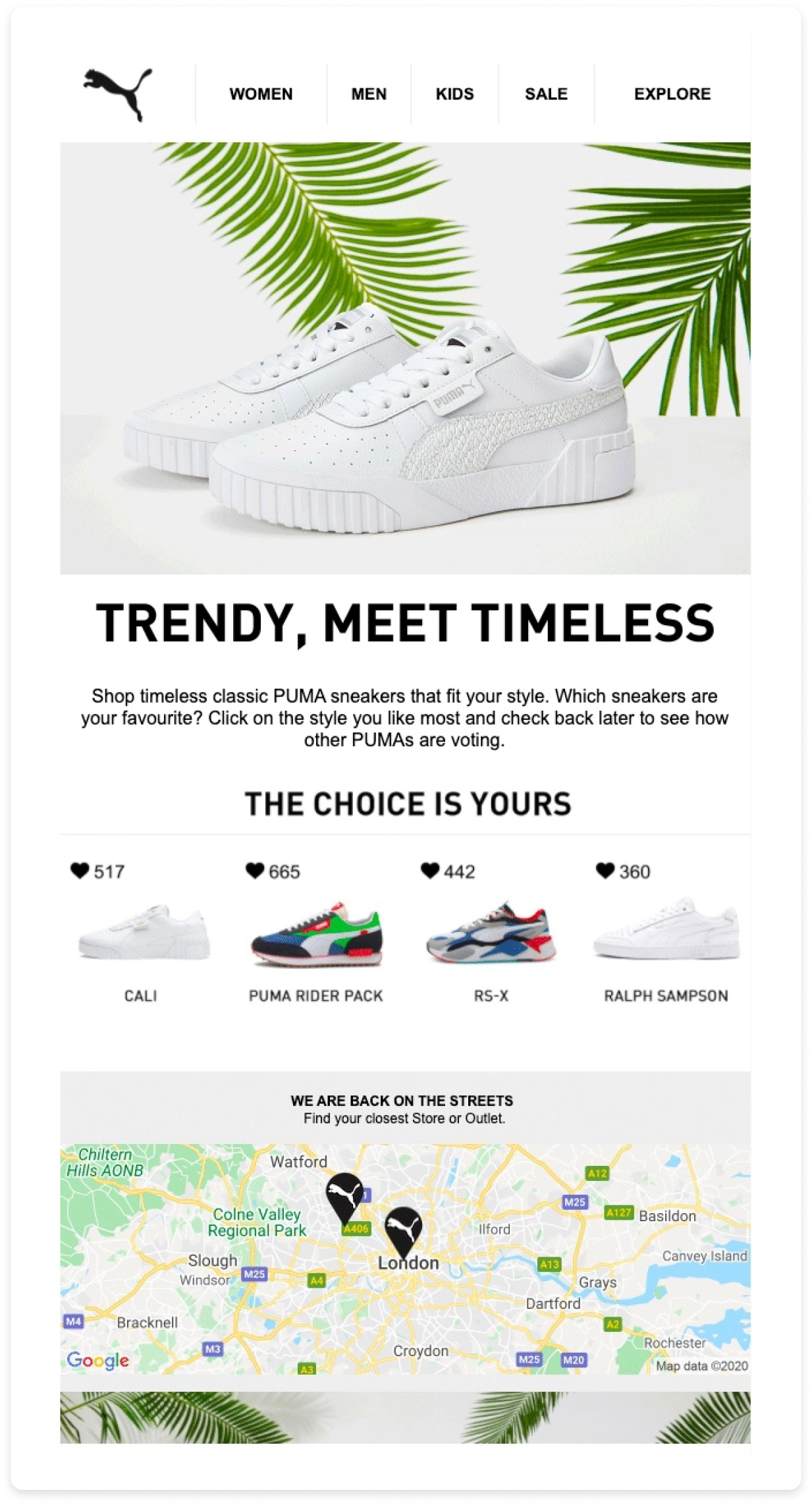 Geo-based dynamic email by Adidas