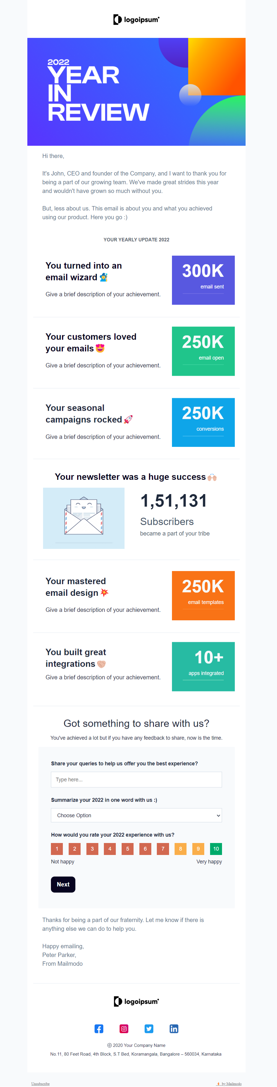 Free Interactive End of Year Templates Email Template to Amaze Your