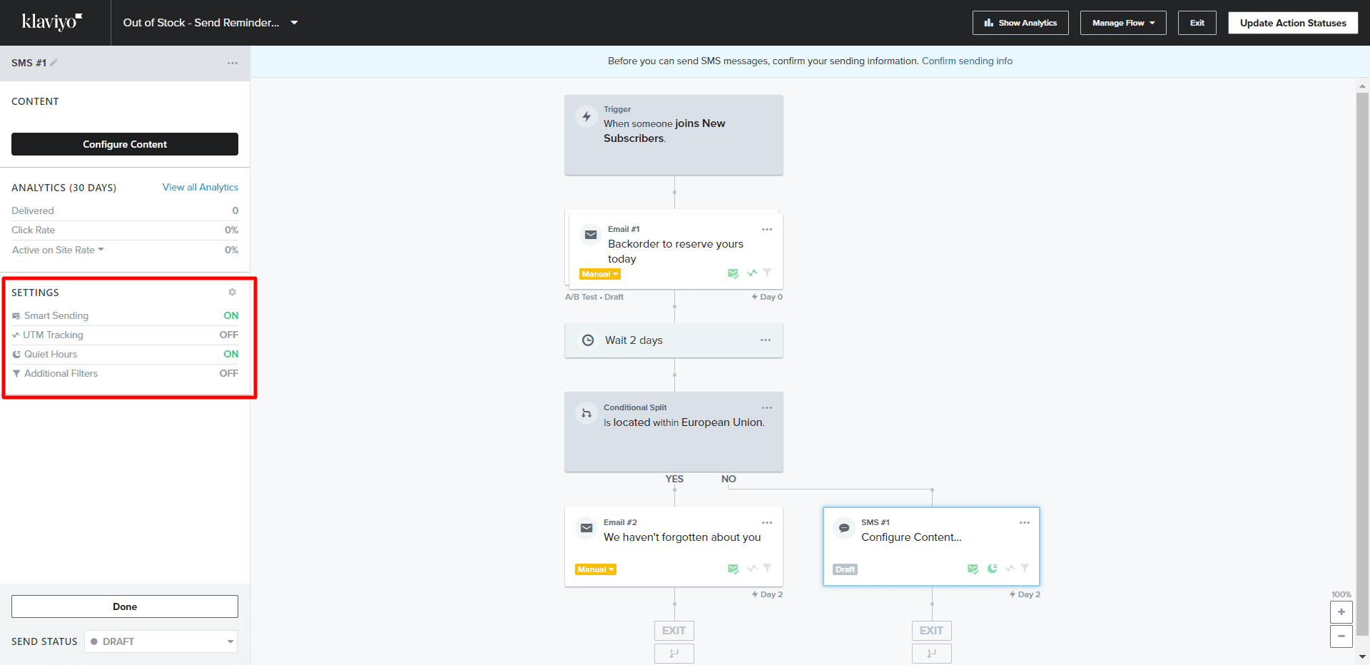 Klaviyo's Out of Stock Reminder Email Automation Workflow