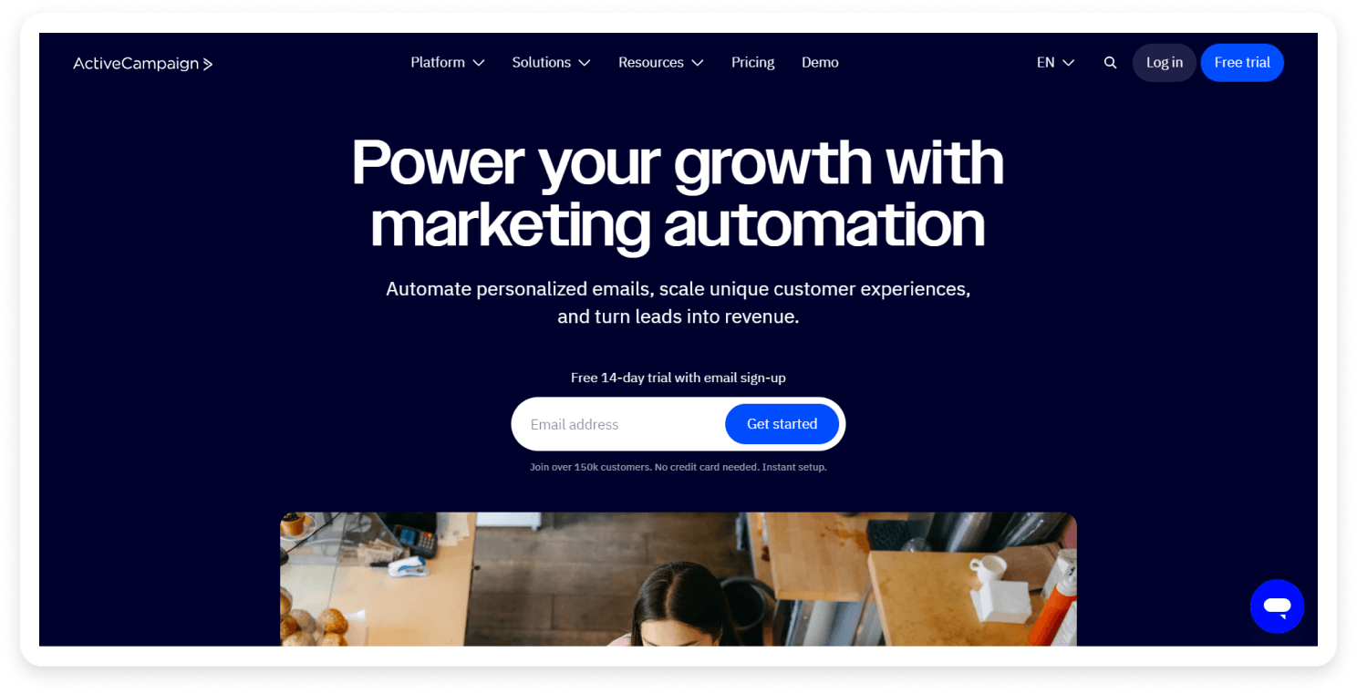 ActiveCampaign landing page