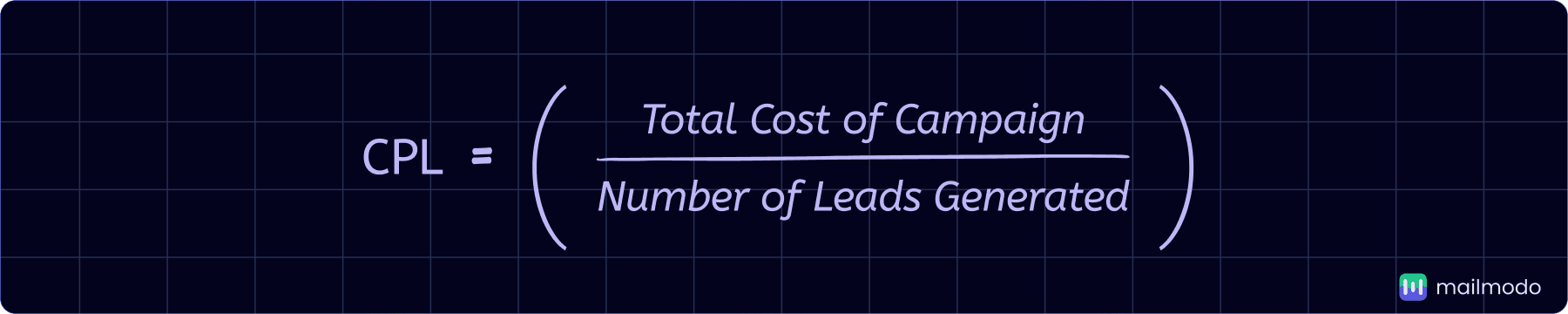 CPL=Total Cost of Campaign/Number of Leads Generated​