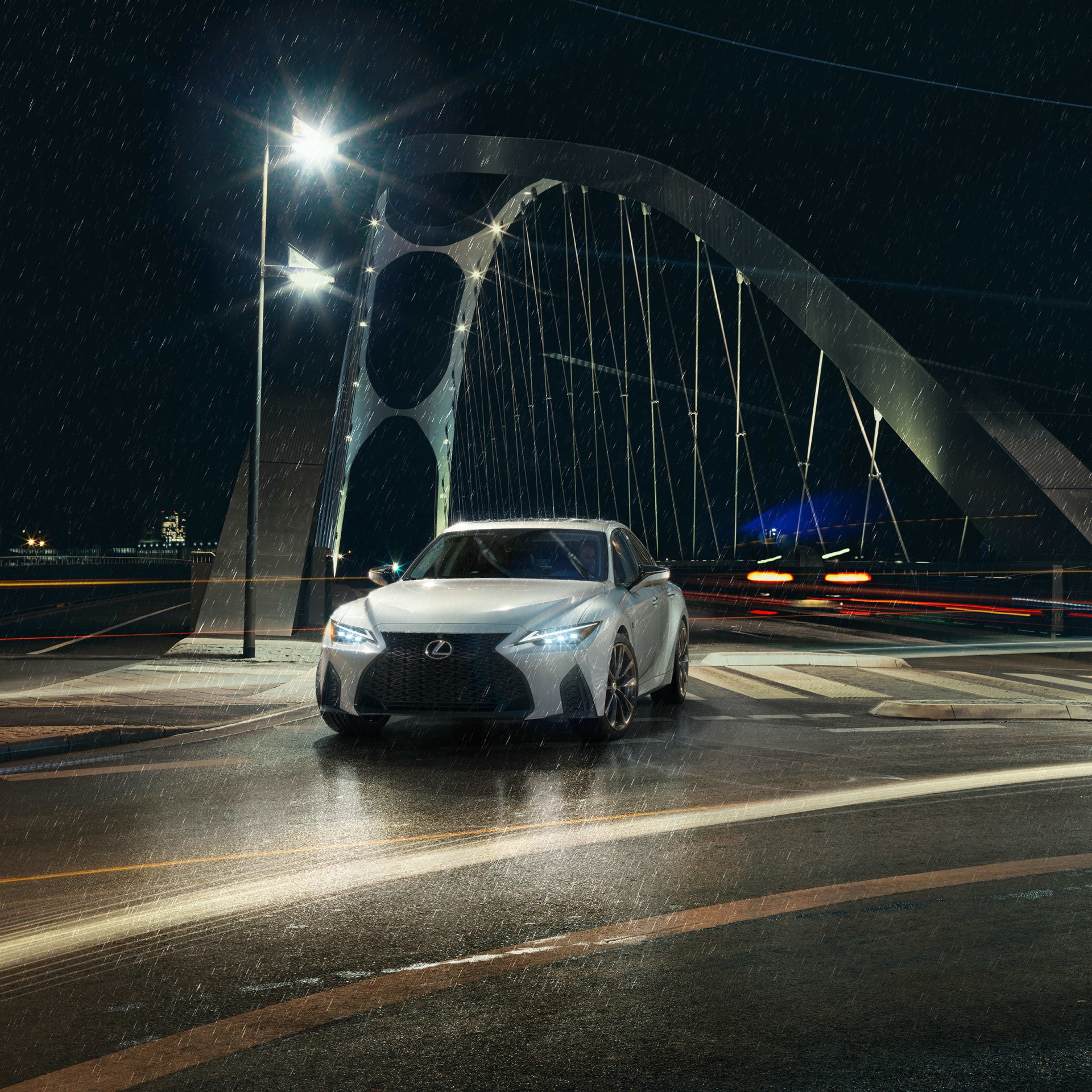 a rainy night with a Lexus IS