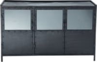 Buffet indus vitré en métal noir L 130 cm Buffet indus vitré en métal noir L 130 cm