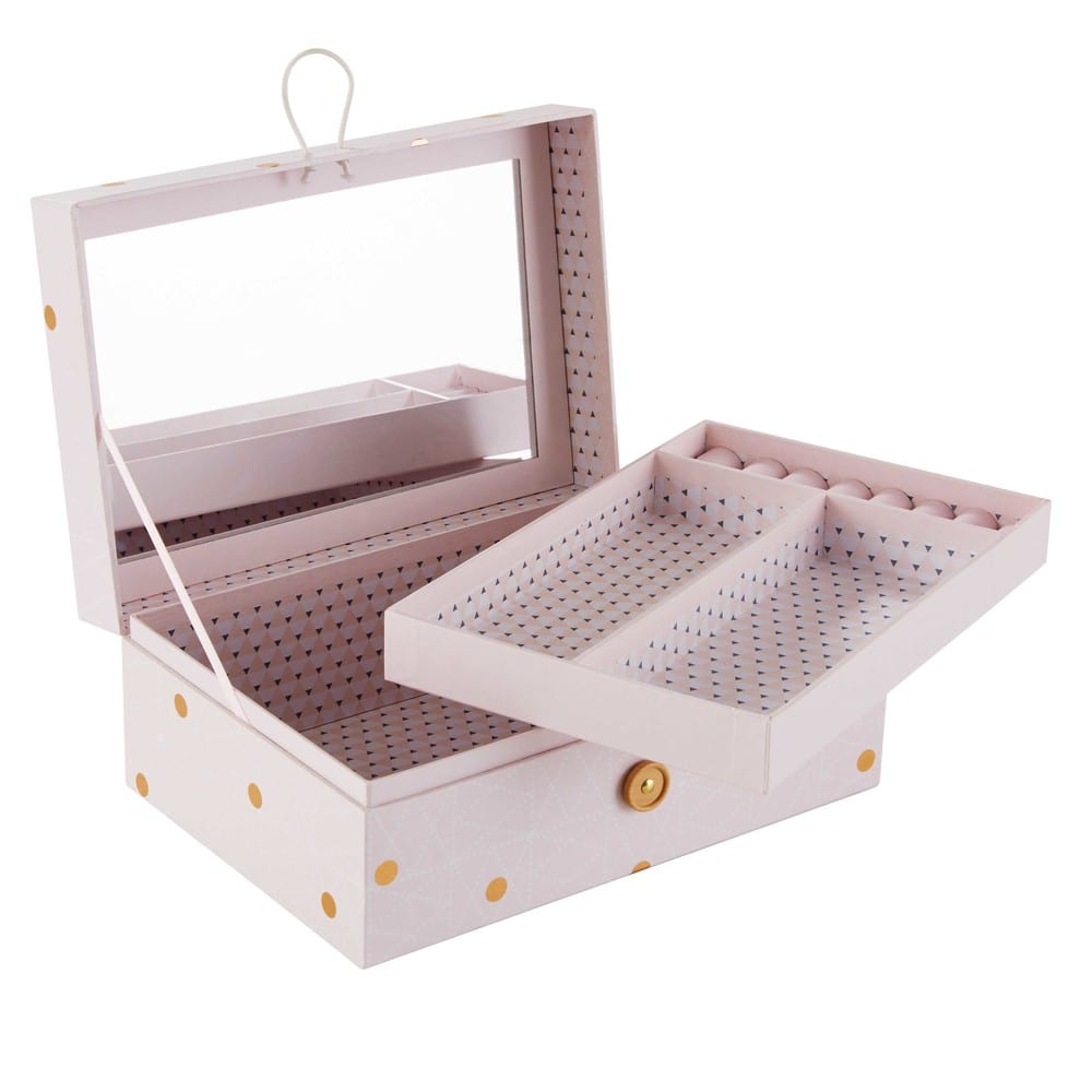 Boîte à bijoux imprimée rose et dorée Lilly Maisons du Monde