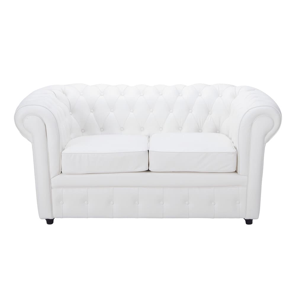 Gepolstertes 2SitzerSofa, weiß Chesterfield Maisons du Monde