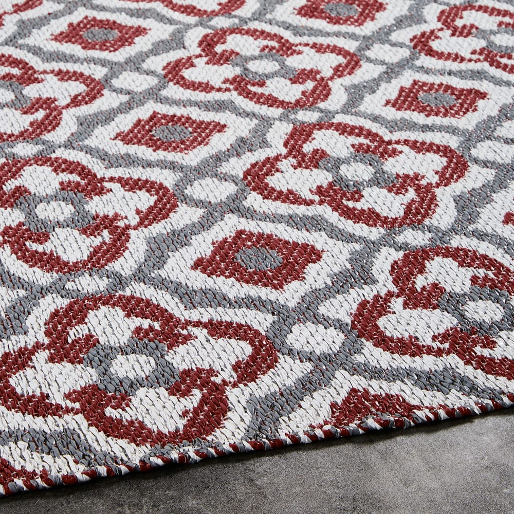 Red Outdoor Carpet with Graphic Motifs 160x230 Maisons du Monde