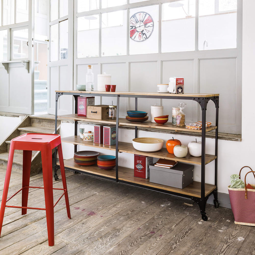 Tabouret de bar en métal rouge Tom | Maisons du Monde