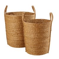 2 paniers tressés en jonc de mer 2 paniers tressés en jonc de mer