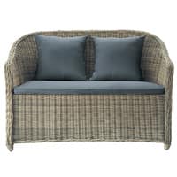 2 seater wicker garden sofa in charcoal grey 2 seater wicker garden sofa in charcoal grey