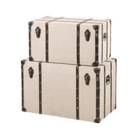2 witte linnen hutkoffers 2 witte linnen hutkoffers