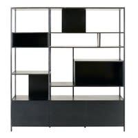 3-türige Metallbücherwand, schwarz 3-türige Metallbücherwand, schwarz