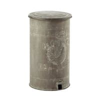 Abfalleimer LEONTINE aus Metall mit Zinkeffekt, H 46 cm Abfalleimer LEONTINE aus Metall mit Zinkeffekt, H 46 cm