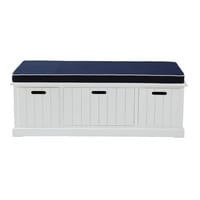Banc de rangement blanc L 130 cm Banc de rangement blanc L 130 cm