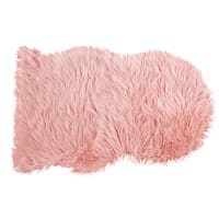 BLUSH Pink Faux Fur Sheep Rug 90x60 BLUSH Pink Faux Fur Sheep Rug 90x60