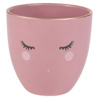 Cache-pot yeux en céramique rose H12 Cache-pot yeux en céramique rose H12
