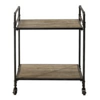Cassetta a rotelle in metallo e legno L 64 cm Cassetta a rotelle in metallo e legno L 64 cm