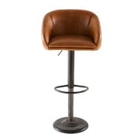 Chaise de bar indus en cuir camel Chaise de bar indus en cuir camel