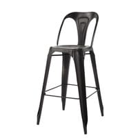 Chaise de bar indus en métal noire Chaise de bar indus en métal noire