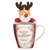 Coffret mug en porcelaine et peluche cerf Coffret mug en porcelaine et peluche cerf