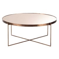 Copper-Plated Metal Mirror Round Coffee Table Copper-Plated Metal Mirror Round Coffee Table