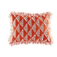 Gewebtes Kissen aus roter Baumwolle mit grafischen Motiven 35x50 Gewebtes Kissen aus roter Baumwolle mit grafischen Motiven 35x50