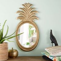 Gold Metal Pineapple Mirror 43 x 85 cm Gold Metal Pineapple Mirror 43 x 85 cm